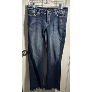 9.8 Premium Jeans Womens 10 Bootcut Contrast Stitch Stretch Embellished Pockets